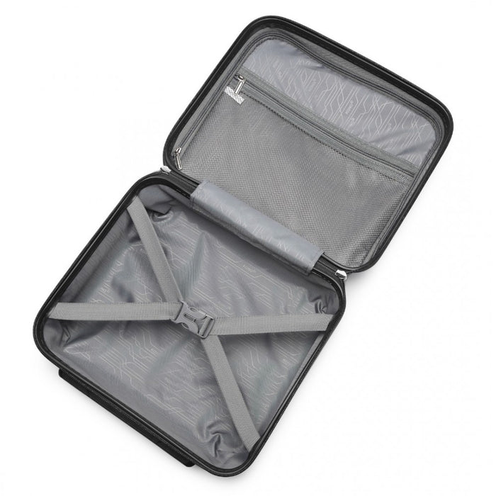 K2092L - Kono 14 Inch Bright Hard Shell PP Vanity Case - Black
