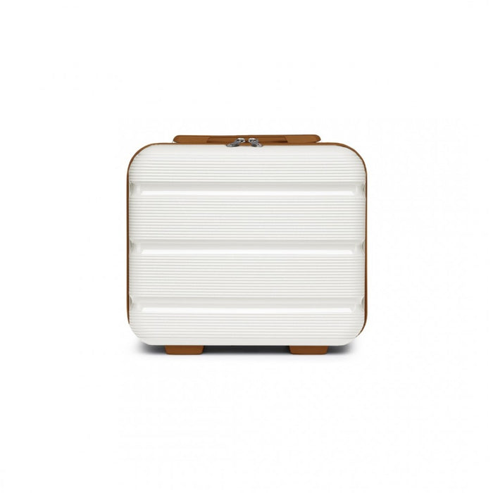 K2092L - Kono 14 Inch Bright Hard Shell PP Vanity Case - Cream