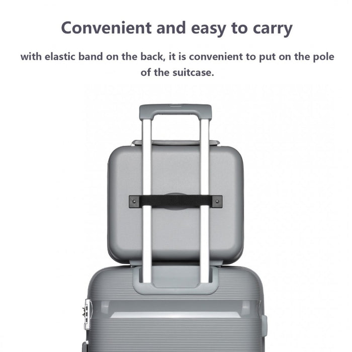 K2092L - Kono 14 Inch Bright Hard Shell PP Vanity Case - Grey