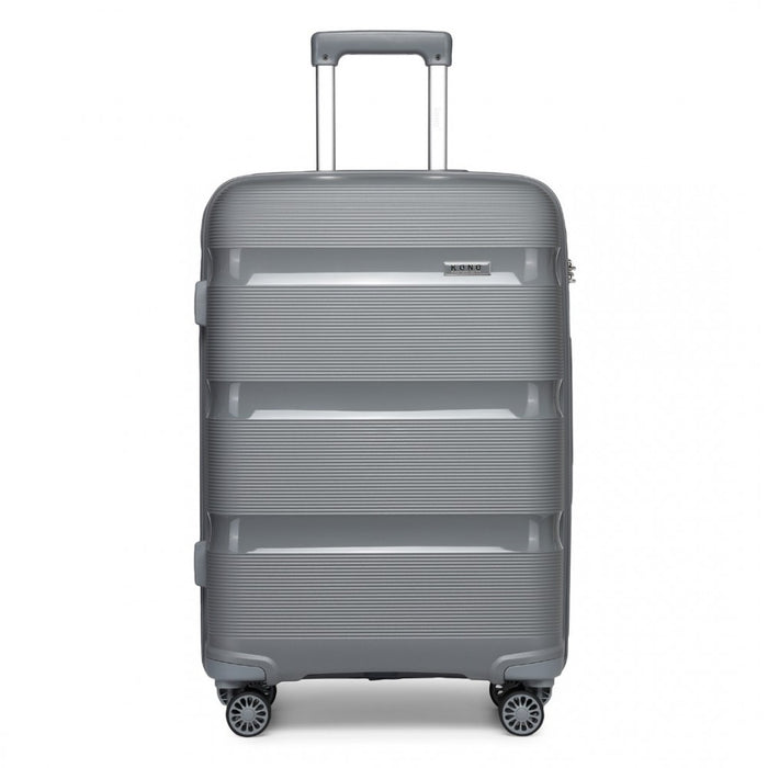 K2092L - Kono 24 Inch Bright Hard Shell PP Suitcase - Classic Collection - Grey
