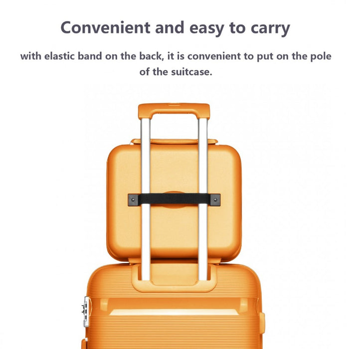 K2092L - Kono 14 Inch Bright Hard Shell PP Vanity Case - Orange