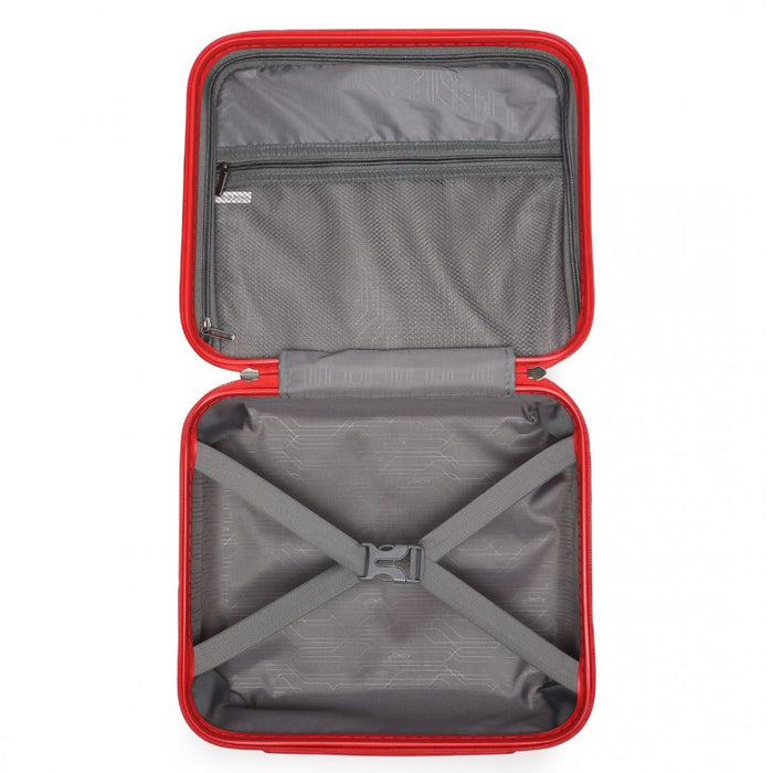 K2092L - Kono 14 Inch Bright Hard Shell PP Vanity Case - Red