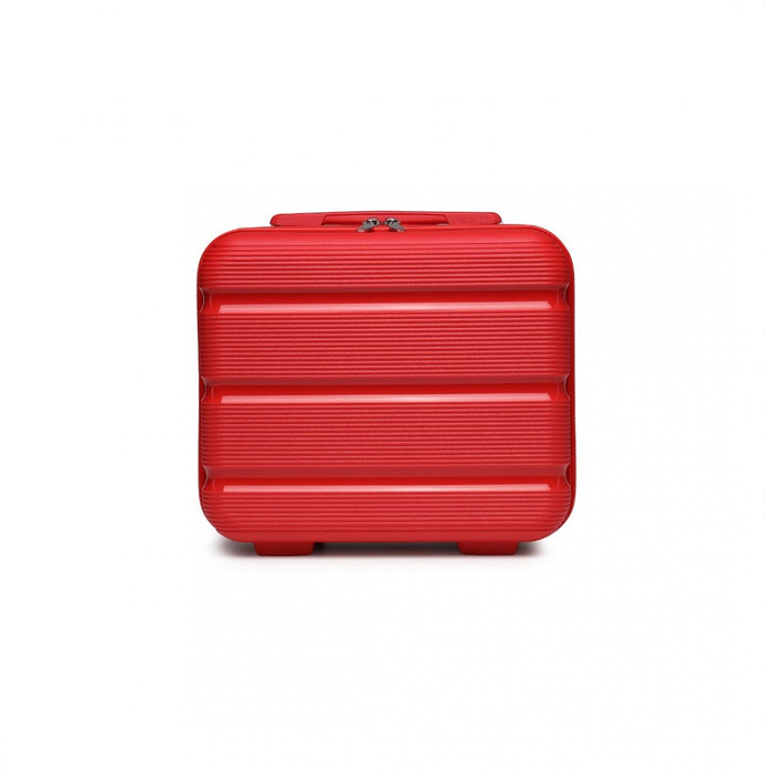 K2092L - Kono 14 Inch Bright Hard Shell PP Vanity Case - Red