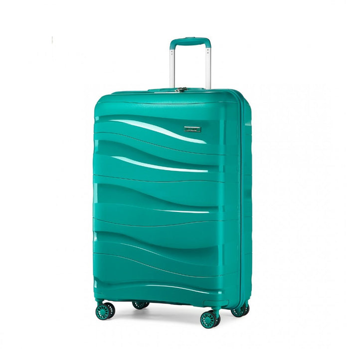K2094L - Kono 20 Inch Lightweight Polypropylene Hard Shell Suitcase With TSA Lock - Teal