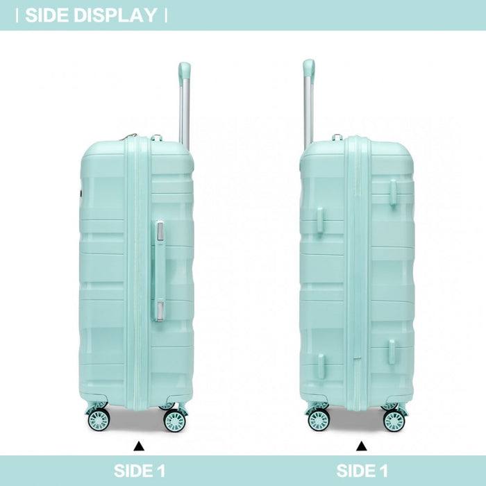 K2094L - Kono 24 Inch Lightweight Polypropylene Hard Shell Suitcase With TSA Lock - Mint Green