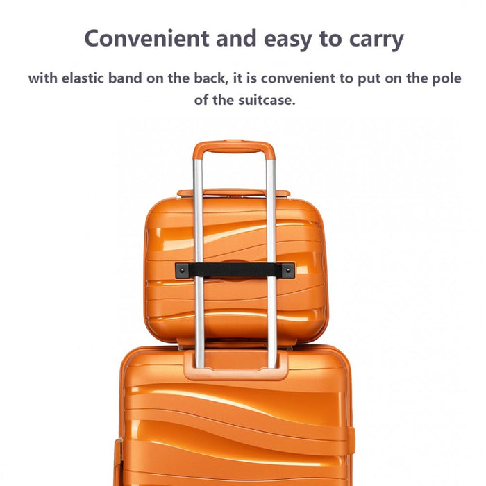 K2094L - Kono 14 Inch Lightweight Polypropylene Hard Shell Vanity Case - Orange