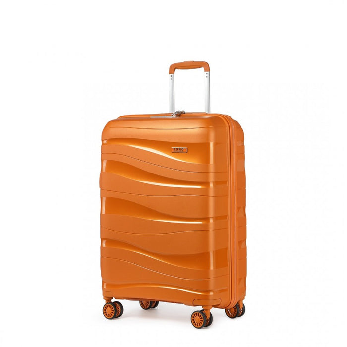 K2094L - Kono 20 Inch Lightweight Polypropylene Hard Shell Suitcase With TSA Lock - Orange