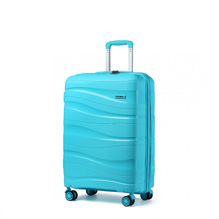 K2094L - Kono 20 Inch Lightweight Polypropylene Hard Shell Suitcase With TSA Lock - Blue