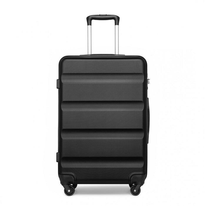 K2191L - Kono 28 Inch Check in Luggage - Streamlined ABS Hardshell Suitcase with Secure TSA Lock - Black