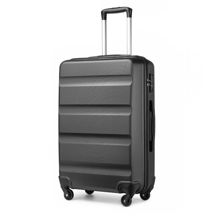 K2191L - Kono 24 Inch Check in Luggage - Streamlined ABS Hardshell Suitcase with Secure TSA Lock - Grey