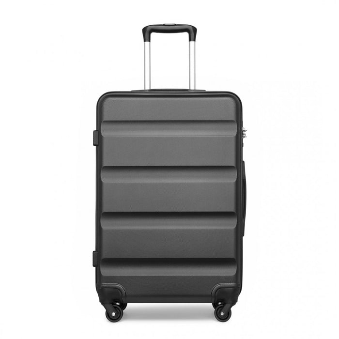 K2191L - Kono 24 Inch Check in Luggage - Streamlined ABS Hardshell Suitcase with Secure TSA Lock - Grey