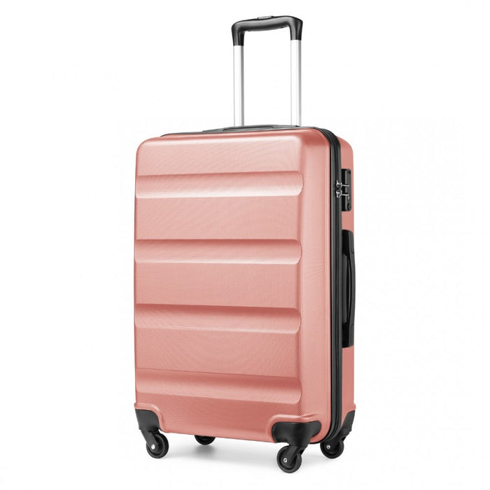 K2191L - Kono 24 Inch Check in Luggage - Streamlined ABS Hardshell Suitcase with Secure TSA Lock - Nude