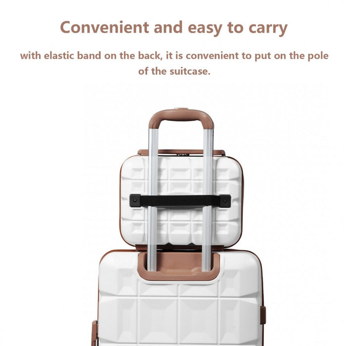 K2292L - Kono 13 Inch Lightweight Hard Shell ABS Vanity Case - White