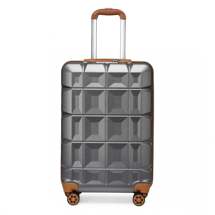 K2292L - Kono 20 Inch Lightweight Hard Shell ABS Luggage Cabin Suitcase With TSA Lock - Grey