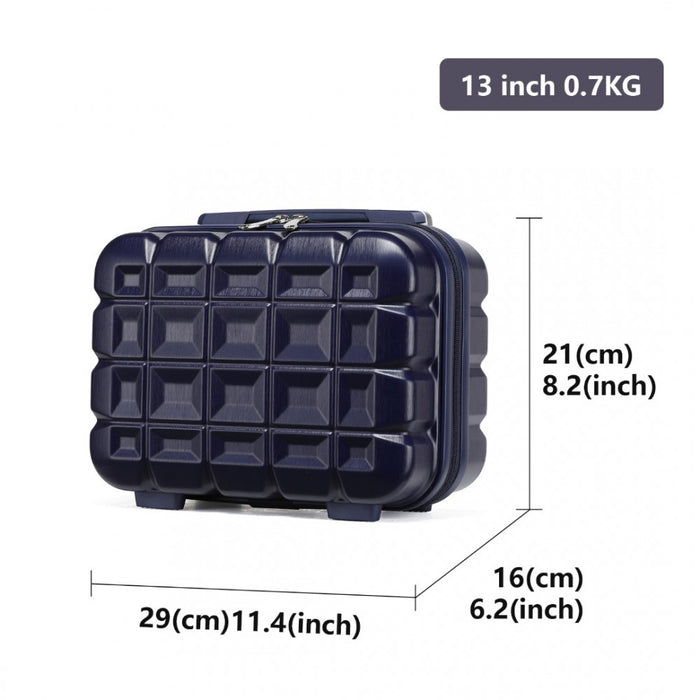 K2292L - Kono 13 Inch Lightweight Hard Shell ABS Vanity Case - Navy