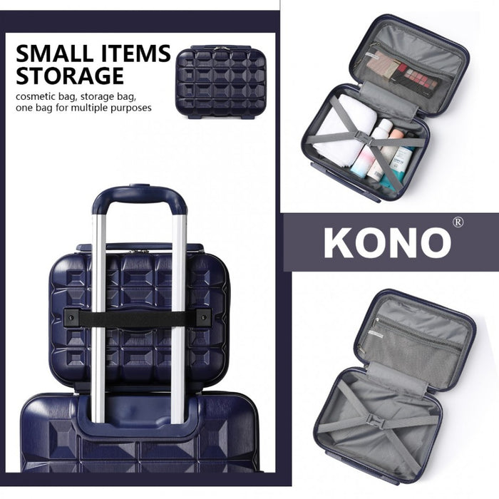 K2292L - Kono 13 Inch Lightweight Hard Shell ABS Vanity Case - Navy