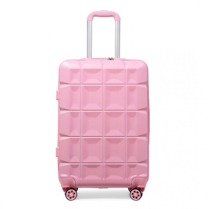 K2292L - Kono 28 Inch Lightweight Hard Shell ABS Suitcase With TSA Lock - Pink