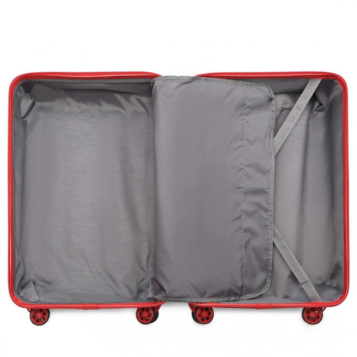 K2292L - Kono 13/20 Inch Lightweight Hard Shell ABS Cabin Suitcase With TSA Lock And Vanity Case - Red