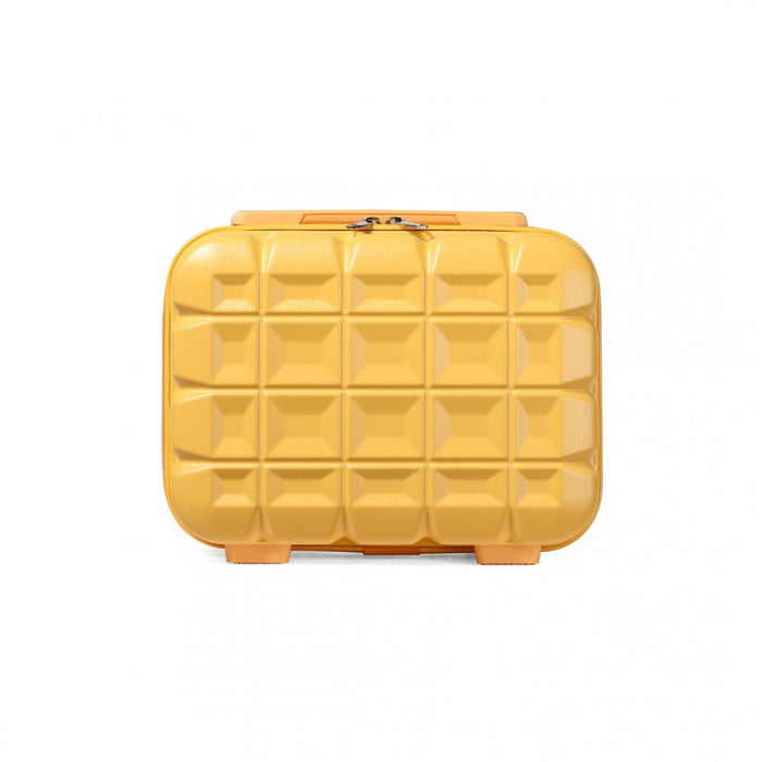 K2292L - Kono 13 Inch Lightweight Hard Shell ABS Vanity Case - Yellow
