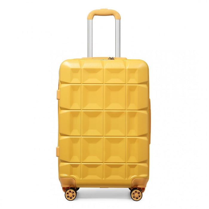 K2292L - Kono 24 Inch Lightweight Hard Shell ABS Suitcase With TSA Lock - Yellow