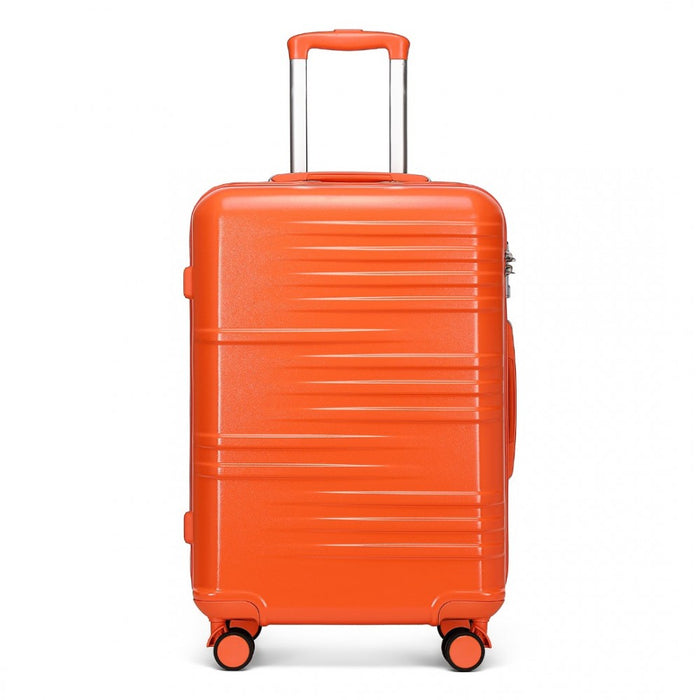 K2391L - British Traveller 24 Inch Durable Polycarbonate and ABS Hard Shell Suitcase With TSA Lock - Orange