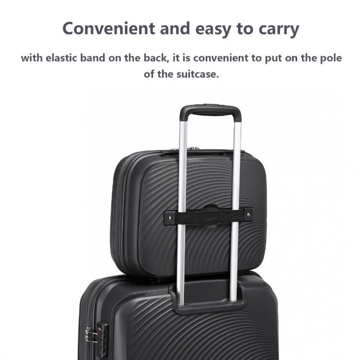 K2393L - British Traveller Lightweight 14 Inch Polypropylene Vanity Case - Black