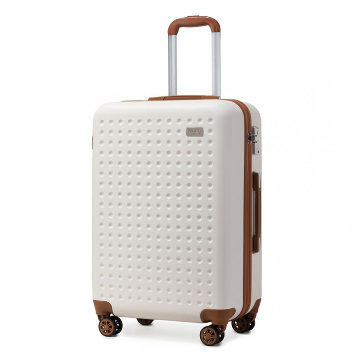 K2394L - Kono 28 Inch Flexible Hard Shell ABS Suitcase With TSA Lock - Cream