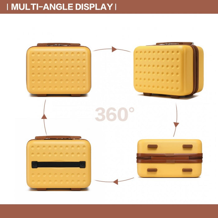 K2394L - Kono 13 Inch Special Hard Shell ABS Vanity Case - Yellow