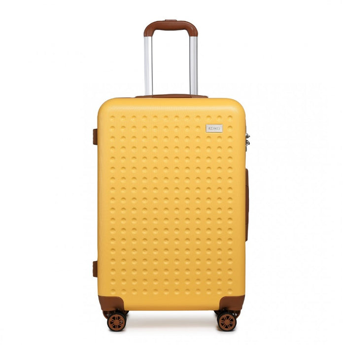 K2394L - Kono 24 Inch Flexible Hard Shell ABS Suitcase With TSA Lock - Yellow