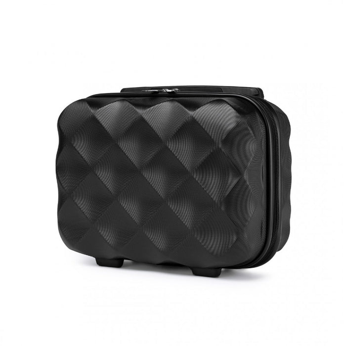 K2395L - British Traveller 13 Inch Ultralight ABS And Polycarbonate Vanity Case - Black