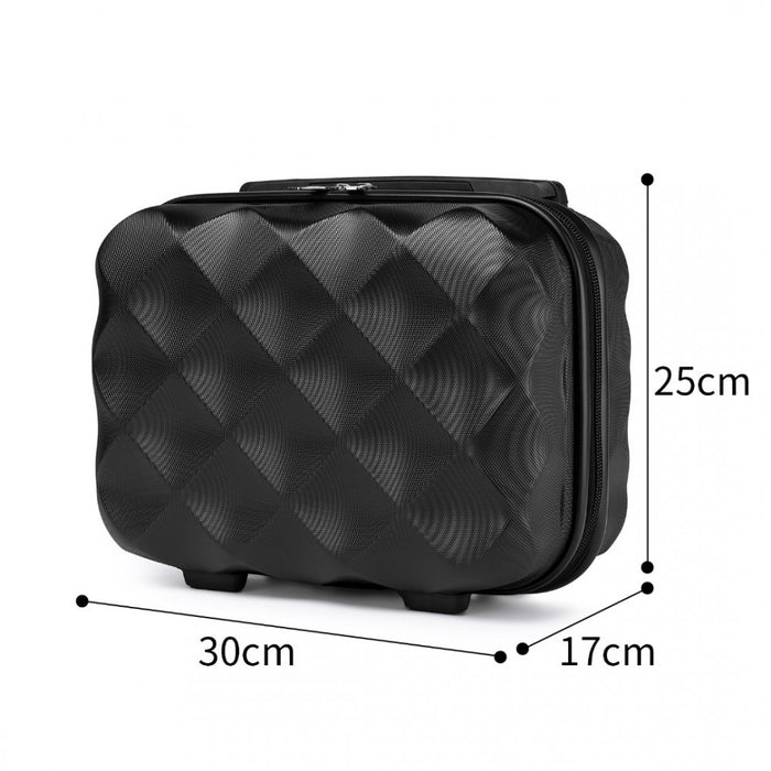 K2395L - British Traveller 13 Inch Ultralight ABS And Polycarbonate Vanity Case - Black