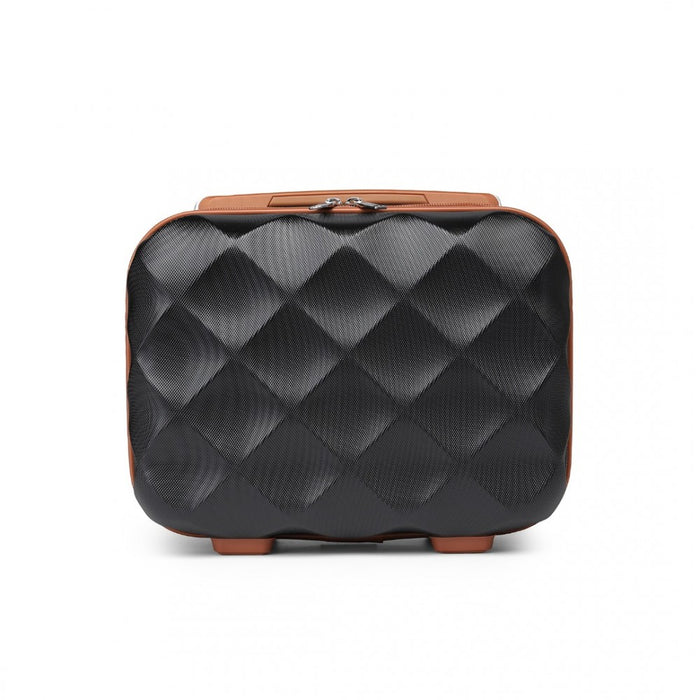 K2395L - British Traveller 13 Inch Ultralight ABS And Polycarbonate Vanity Case - Black And Brown