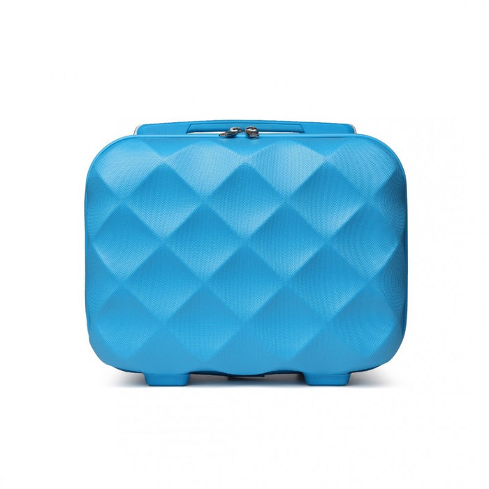 K2395L - British Traveller 13 Inch Ultralight ABS And Polycarbonate Vanity Case - Blue