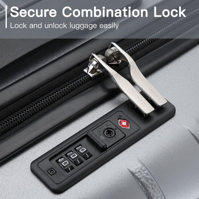 K2396L - Supercase Stylish 20 Inch Carry-On Polypropylene Hardshell Suitcase with Maze Pattern - Silver