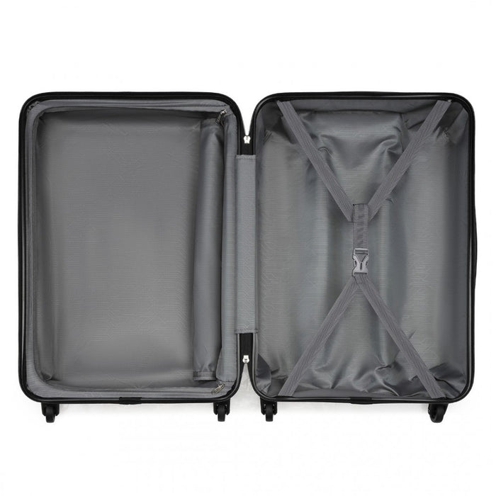 KSK2477 - Kono Durable 28 Inch Expandable ABS+PC Vertical Textured Hard Shell Suitcase with Secure 3-Digit Lock - Nude