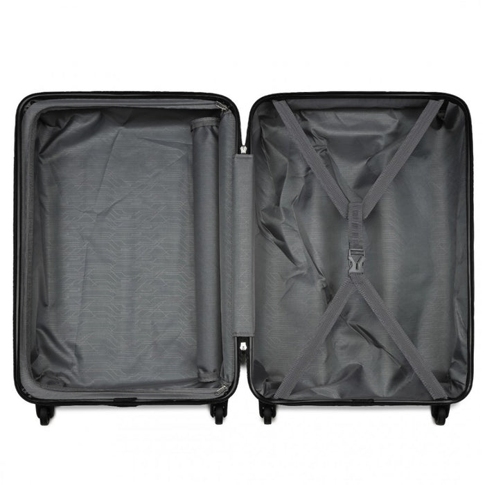 KSK2477 - Kono Durable 20 Inch Lightweight ABS+PC Vertical Textured Carry-On Suitcase with Secure 3-Digit Lock - Navy