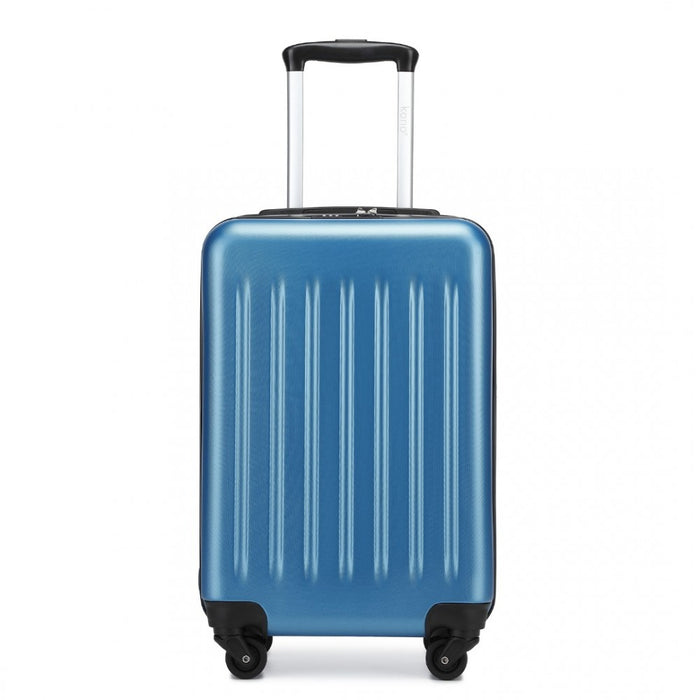 KSK2477 - Kono Durable 20 Inch Lightweight ABS+PC Vertical Textured Carry-On Suitcase with Secure 3-Digit Lock - Navy