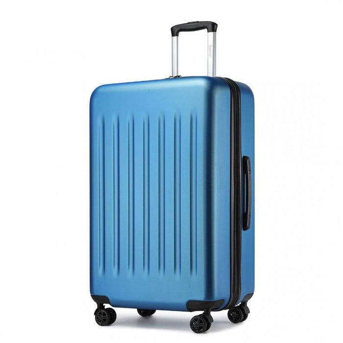 KSK2477 - Kono Durable 28 Inch Expandable ABS+PC Vertical Textured Hard Shell Suitcase with Secure 3-Digit Lock - Navy
