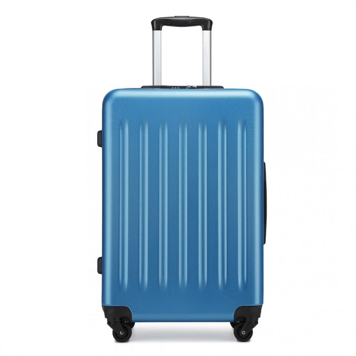 KSK2477 - Kono Durable 24 Inch Lightweight ABS+PC Vertical Textured Check-in Suitcase with Secure 3-Digit Lock - Navy