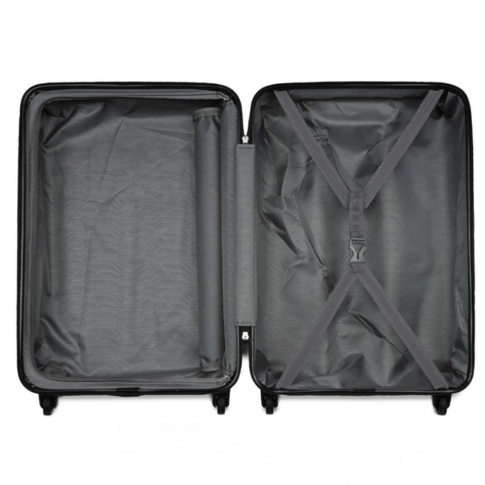 KSK2477 - Kono Durable 28 Inch Expandable ABS+PC Vertical Textured Hard Shell Suitcase with Secure 3-Digit Lock - Navy