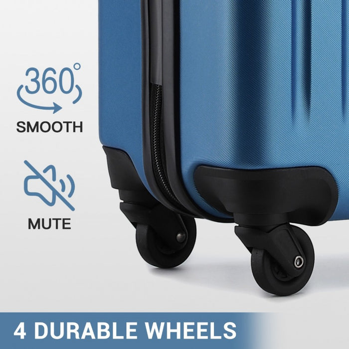 KSK2477 - Kono Durable 28 Inch Expandable ABS+PC Vertical Textured Hard Shell Suitcase with Secure 3-Digit Lock - Navy