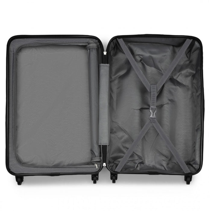 KSK2477 - Kono Durable 24 Inch Lightweight ABS+PC Vertical Textured Check-in Suitcase with Secure 3-Digit Lock - Pink