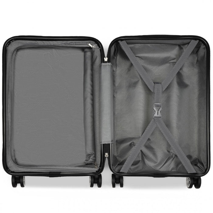 KSK2482 - Kono 28 Inch Expandable Horizontal Engraved Hard Shell ABS+PC Check-In Suitcase with TSA Lock - Gold