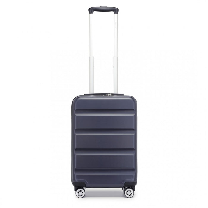 KSK2482 - Kono 19 Inch Stylish Horizontal Engraved Hard Shell ABS+PC Cabin Carry-On Suitcase with TSA Lock - Navy