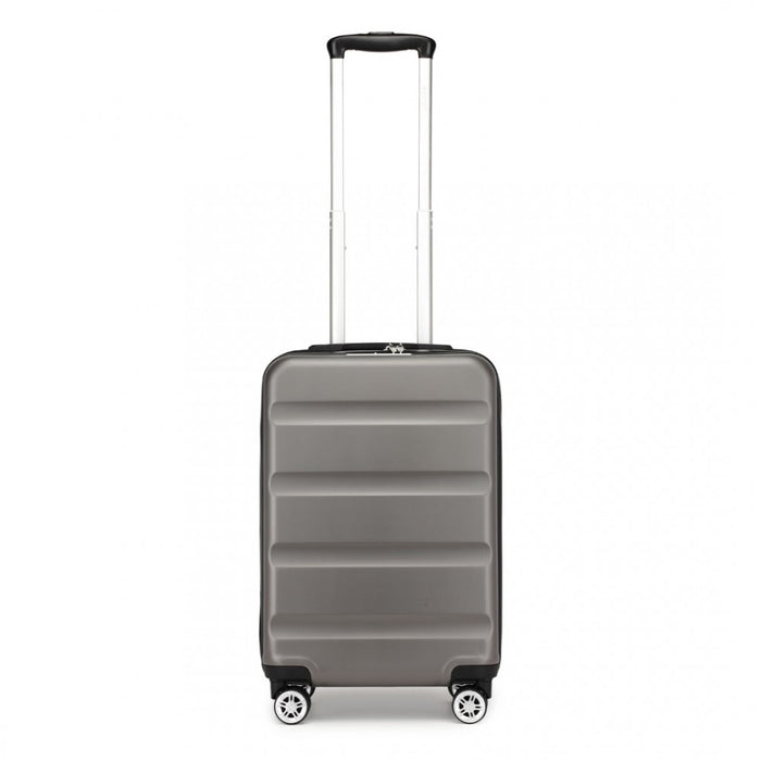 KSK2482 - Kono 19 Inch Stylish Horizontal Engraved Hard Shell ABS+PC Cabin Carry-On Suitcase with TSA Lock - Grey