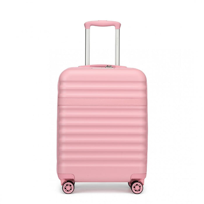 KSK2484 - Kono 20 Inch Stylish Lightweight Hard Shell ABS+PC Cabin Carry-On Suitcase with TSA Lock for Enhanced Security - Pink