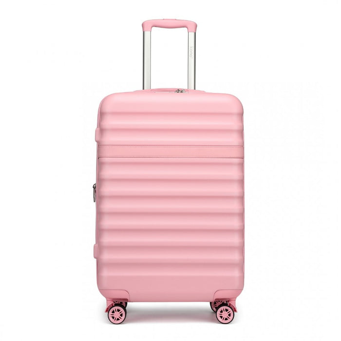 KSK2484 - Kono 28 Inch Expandable Lightweight Hard Shell ABS+PC Check-In Suitcase with TSA Lock Ideal for Extended Trips and Secure Travel - Pink