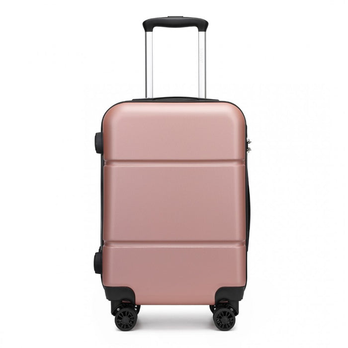 KSK2485 - Kono 20 Inch Premium ABS Cabin Carry-On Suitcase with Secure Combination Lock for Effortless Travel - Nude and Black