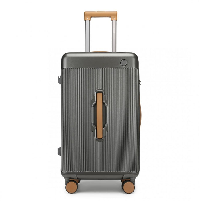 KSK2488 - Kono 24 Inch Premium Hard Shell Check-In Suitcase Durable ABS and PC with TSA Lock and Multi-Handle Design for Effortless Travel - Grey And Brown