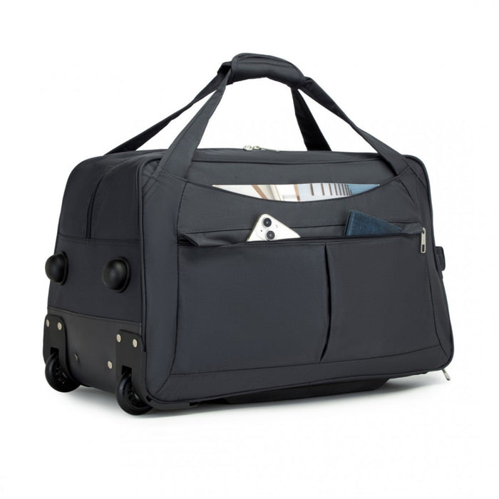 KSK2489 - Kono Durable Folding Travel Trolley Bag with Enhanced Features and Multi Compartment - Grey